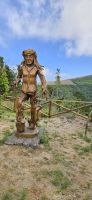 Graciosa, Holzfigur beim Torre an der Höhle Maria Encatada