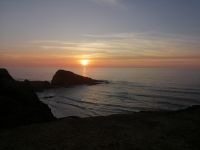 Sonnenuntergang am Strand Praia dos Alteirinhos