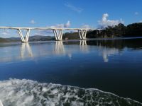 Bootstransfer nach Vila Nova de Milfontes: die große Brücke über Rio Mira