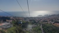 Blick aus der Seilbahn auf Küste Funchal, Madeira