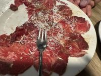 Abendessen im Restaurant O Rubo - Carpaccio de Buey