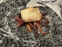 Abendessen auf der AROSA ALVA - Kabeljau mit Gemüsepfanne