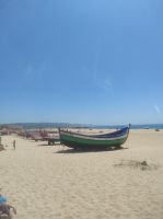 Boote am Strand von Nazare