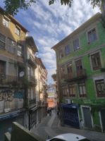 Porto Altsatdt Haus mit grünen Fliesen 