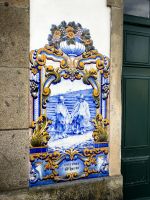 Nostaligische Szene, dargestellt auf den Kacheln am Bahnhof Pinhao