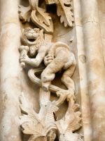 Eis schneckenart Drache an der Cathedral Nuevo de Santa Maria del Asedio in Salamanca