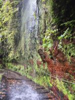 Tag 7 Blick auf Wasserfall an der Levada do Rei 