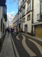 traditionelle Kopfsteinpflaster-Kunst (Calçada Portuguesa), Funchal