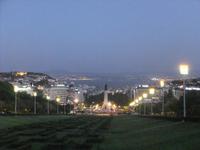 Blick auf die Stadt mit der Statue Marques de Pombal