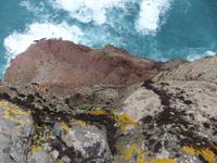 Blick hinunter auf die Steilküste