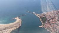 Anflug Porto über Mündung des Douro 