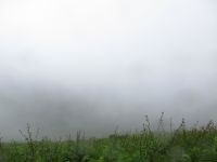 Caldera im Nebel