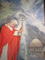 Gemälde Johannes Paul II. in der Kathedrale von Guimaraes