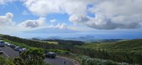 Insel Faial, Blick vom Caldeira Rand zur Insel Pico