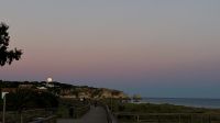 Mond am Strand Alvor, Portugal