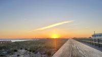 Sonnenuntergang am Strand Alvor, Portugal