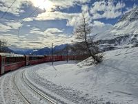Fahrt mit dem Bernina-Express - von Alp Grüm ins Val di Poschiavo...