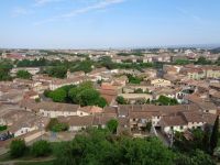 Aussicht auf das Tal des Aude, Carcassonne, Frankreich