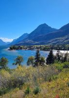 Blick auf den Upper Waterton Lake vom Prince of Wales Hotel