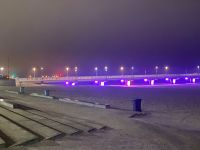 Polen, Kolberg, Abends an der Seebrücke