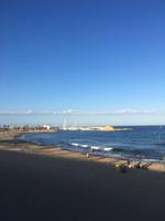 Strand am Hafen Barcelonas