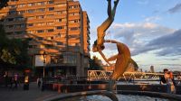 Abendstimmung vor unserem Restaurant