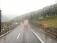 Ankunft in Italien: kurz nach dem Brennerpass - es regnet ein bisschen :-)