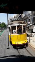Berühmte gelbe Straßenbahn 28