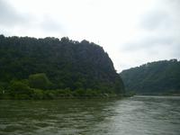 der Loreleyfelsen am km 555