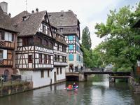 Schöne Fachwerkbauten an der Ill, Straßburg