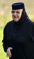 Nonne Tatjana in Moldovita erklärt uns die Klostergeschichte