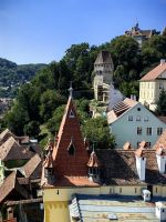 Blick auf die Dächer von Schäßburg