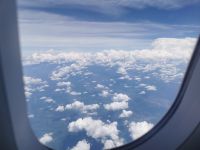 Blick aus dem Fenster über Ungarn