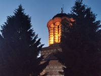 Am Abend in der Altstadt vom Bukarest, dem Leipziger Teil