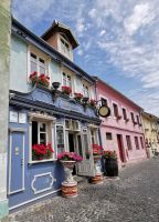 Bunte Gasse in Sibiu nahe des Busparkplatzes