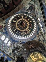 Kuppel und Kronleuchter der Dreifaltigkeits Kathedrale, Sibiu, Hermannstadt