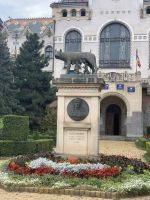 Skulptur der römischen Wölfin vor dem Rathaus in Targu Mures