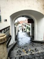 Steile Gasse in der Altstadt von Sibiu
