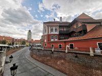 Blick auf den alten Rathausturm von Sibiu, Hermannstadt