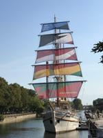 Klaipeda: Die Fahnen der drei Baltischen Republiken