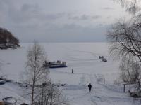 Russland, Baikalsee, Mittagsstop an der alten Baikaleisenbahn