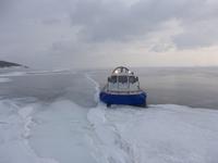 Russland, Baikalsee, Luftkissenboote