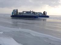 Russland, Baikalsee, Luftkissenboote