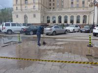 Rußland, Moskau, Regenmassen