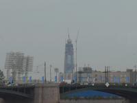 Rußland, St. Petersburg, GASPOM Gebäude im Bau