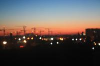 Sonnenuntergang aus dem 9. Stock des Hotels Holiday Inn Moskowskie Worota