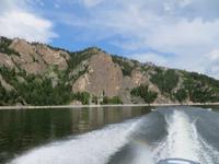 Motorbootfahrt auf dem Jenissei