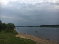 Dunkle Wolken über der Wolga. Hoffentlich hält das Wetter durch!