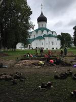 Archäologen bei der Arbeit in Alexandrovskaya 