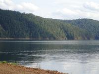 Krasnojarsk: auf dem Stausee des Jenissej